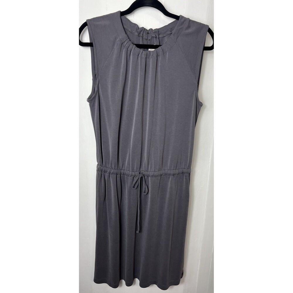LOFT women Dress Petite Medium sleeveless stretch Charcoal Gray